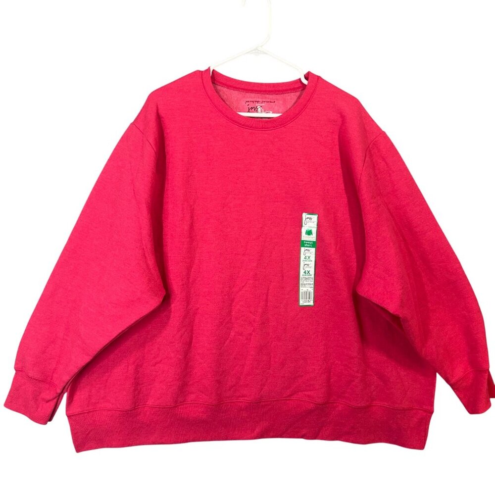 JMS Just My Size By Hanes Women's Size 4X EcoSmart Pink Sweatshirt NWT